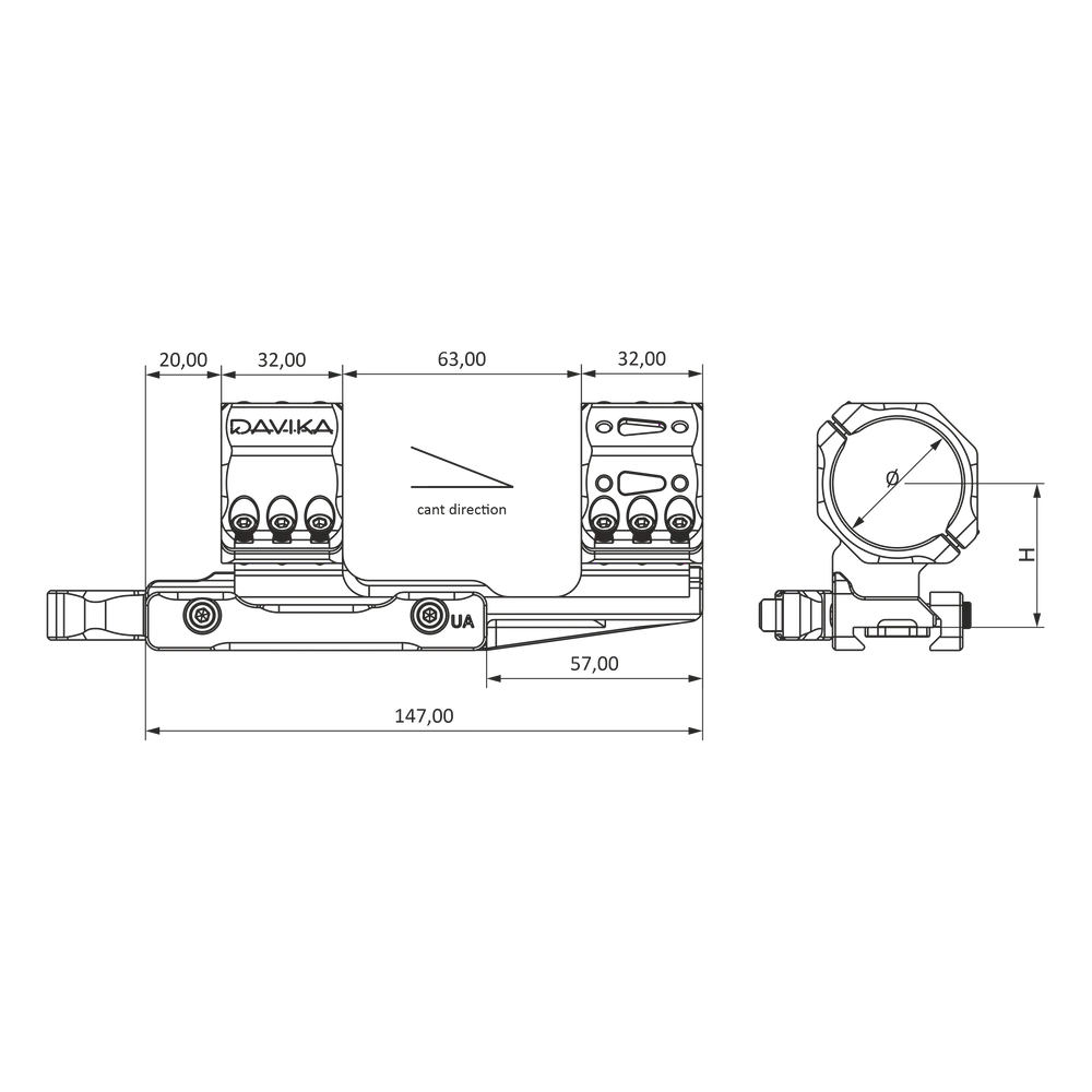 Βάση καντιλίβερ στήριξης σκοπευτικού 30mm | Picatinny QD Ergo βάση