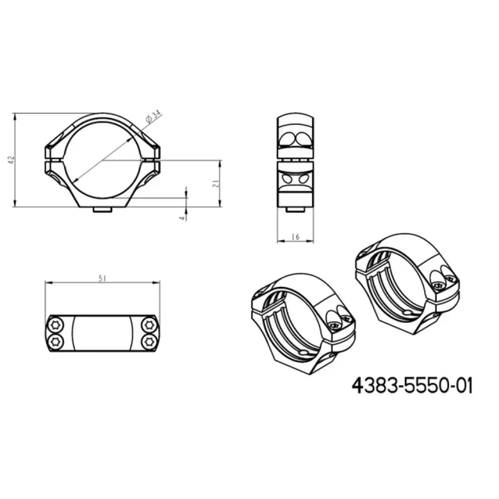 34mm scope rings | long Picatinny QD Tactical base Medium