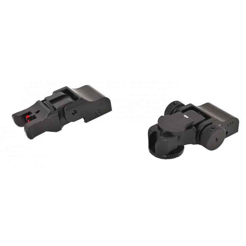 Folding adjustable sights for Picatinny base | with fiber optics