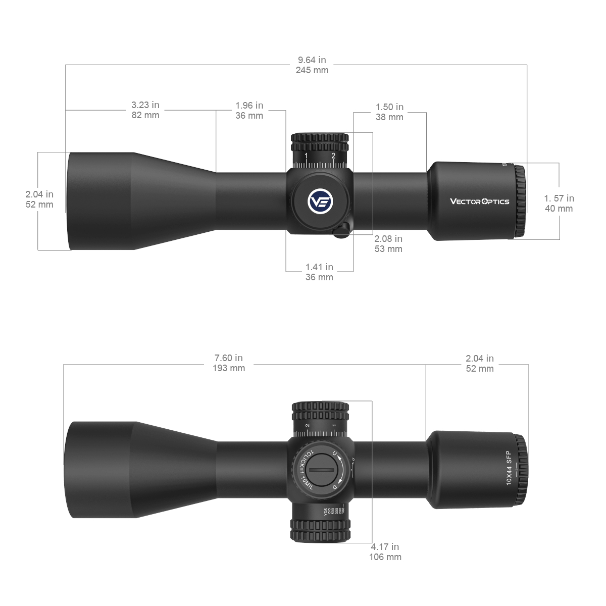 Vector Optics Veyron 10x44 SFP συμπαγής διόπτρα τυφεκίου Vector Optics