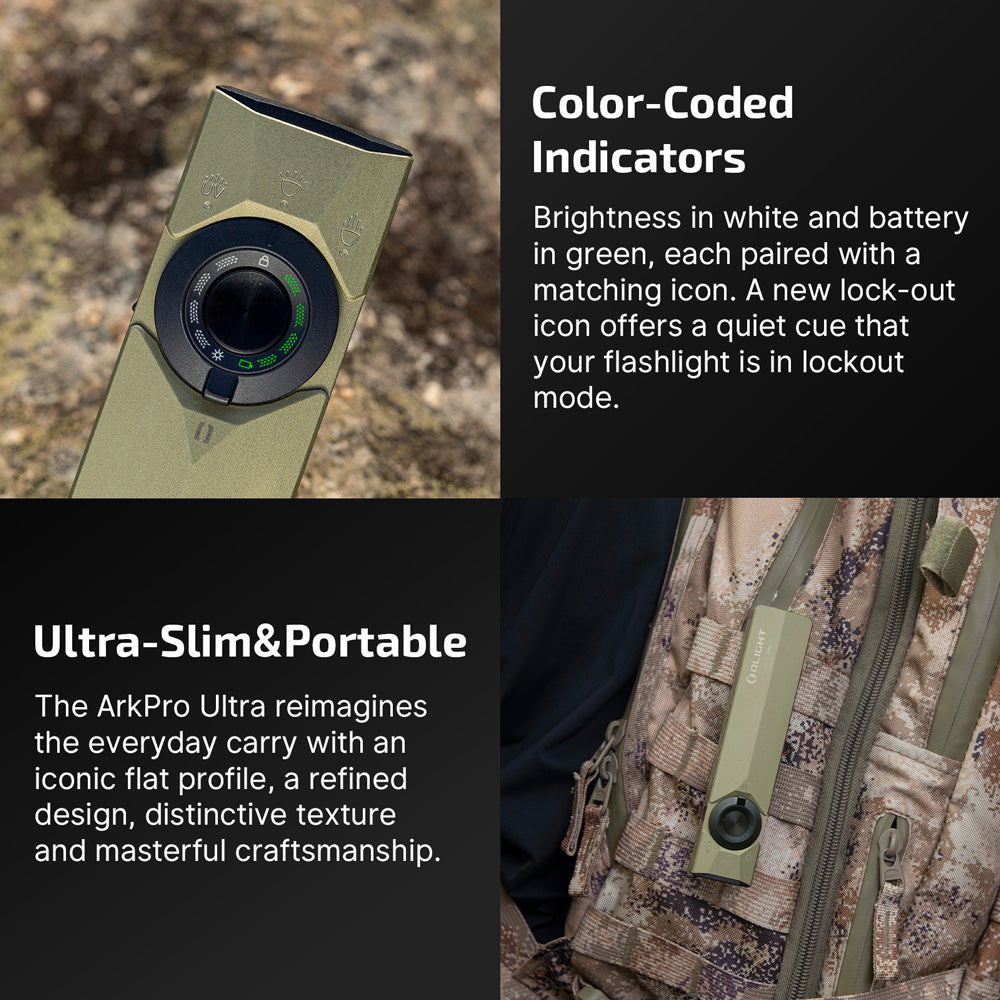 Olight ArkPro Ultra | επίπεδος φακός EDC 4-σε-1 | 1.700 lm - Olive Green