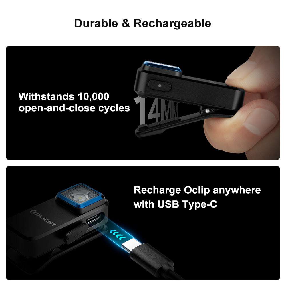 Olight Oclip | επαναφορτιζόμενο EDC φως με κλιπ | 300 lm - Black