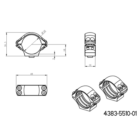 30mm δακτύλιοι στήριξης διόπτρας | μακρύ Picatinny QD Ergo βάση 