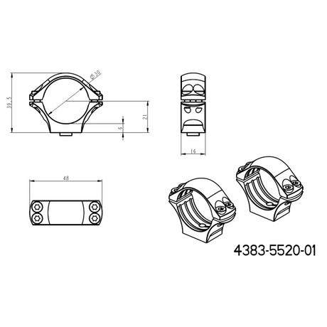 30mm δακτύλιοι στήριξης διόπτρας | μακρύ Picatinny QD Ergo βάση 