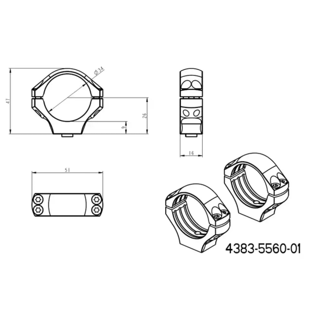 34mm scope rings | long Picatinny QD Tactical base High