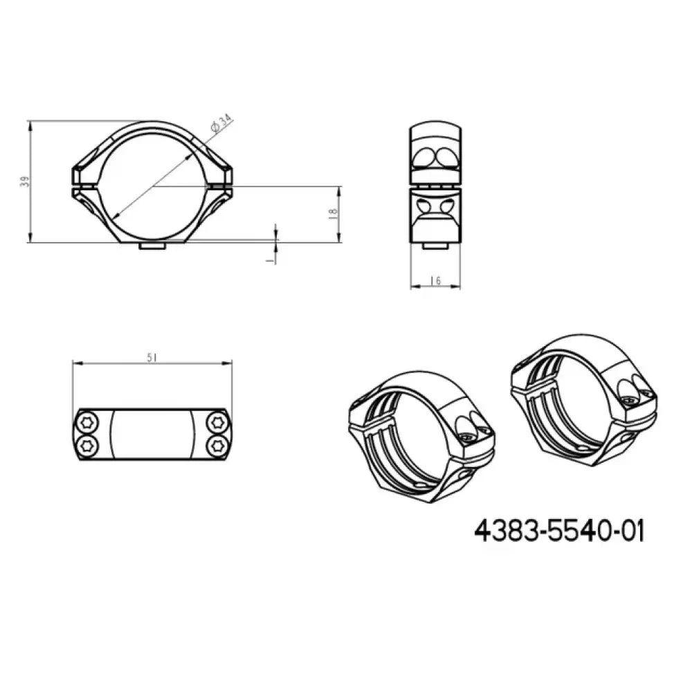 34mm scope rings | long Picatinny QD Tactical base Low