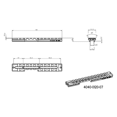 CZ 457 ράγα Picatinny [steel] | αριστερόχειρο 25 MOA