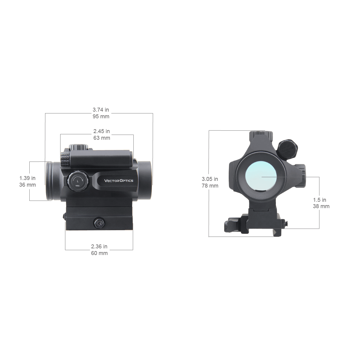 Vector Optics Σκόπευτρο Nautilus 1x30 Διπλή Διόπτρα red dot 