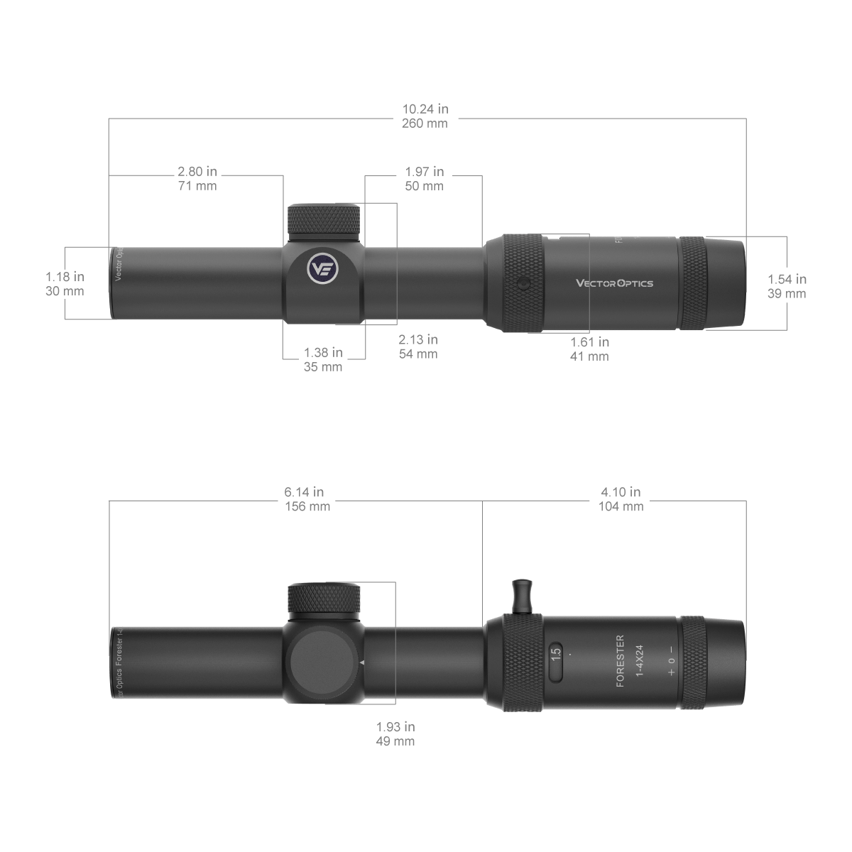 Vector Optics Διόπτρα τουφεκιού Forester 1-4x24SFP 