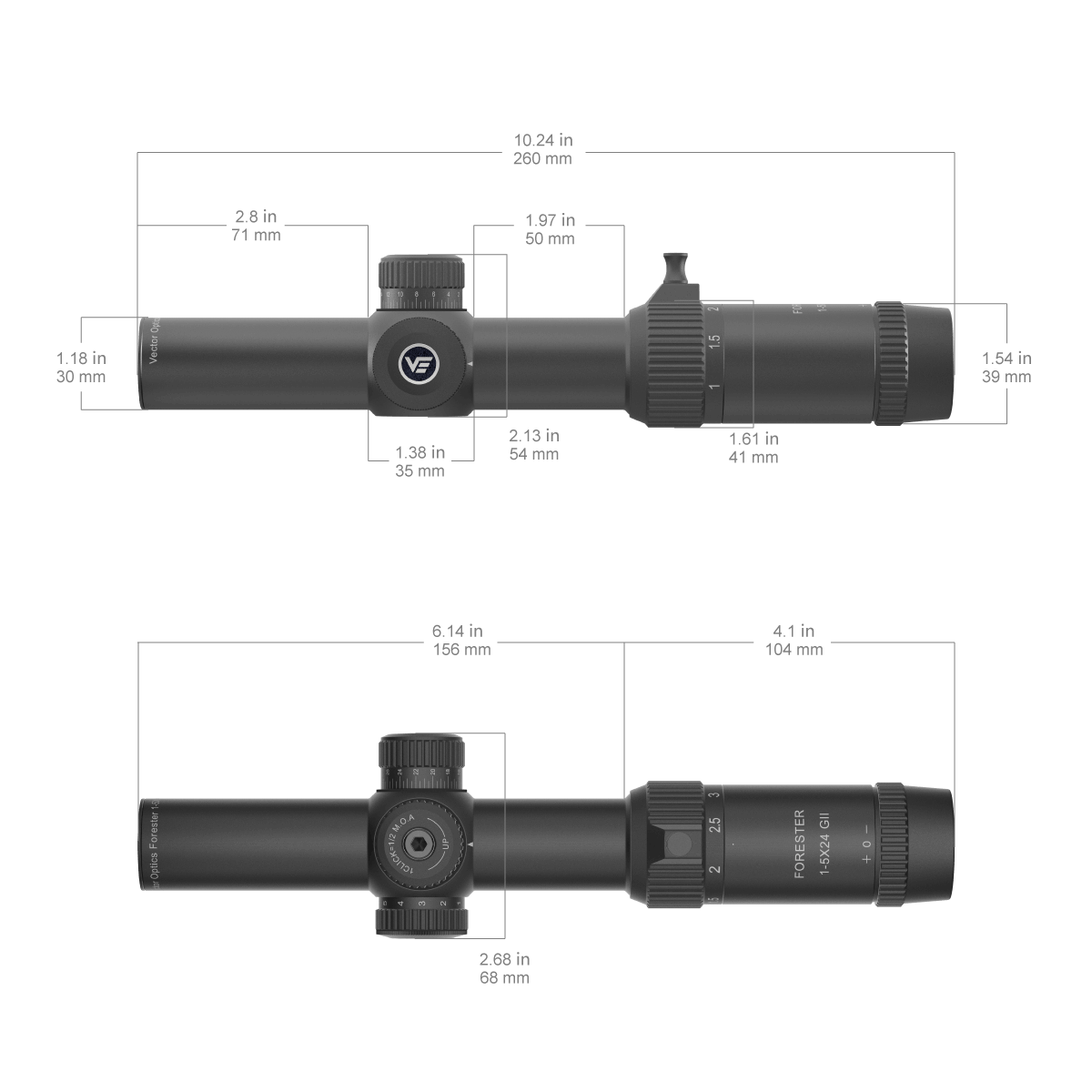 Vector Optics Διόπτρα τουφεκιού Forester 1-5x24SFP GenII 