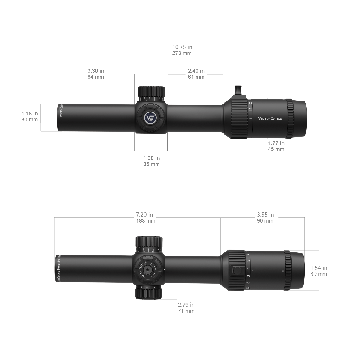 Vector Optics Διόπτρα τυφεκίου Forester 1-8x24 SFP 