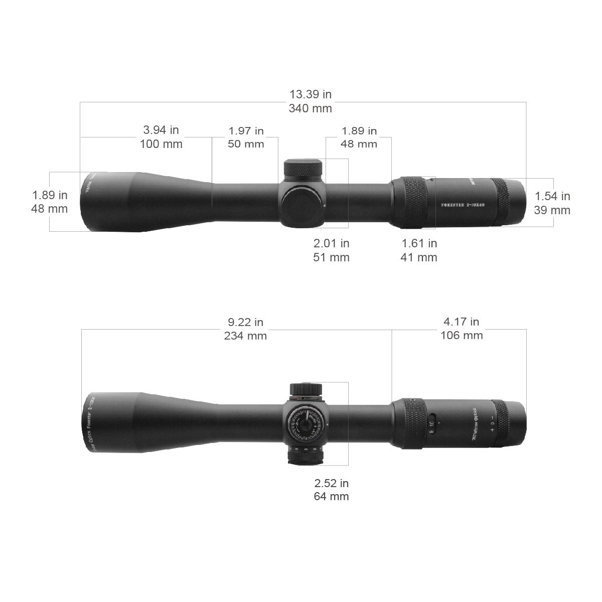 Vector Optics Διόπτρα τουφεκιού Forester 2-10x40SFP 