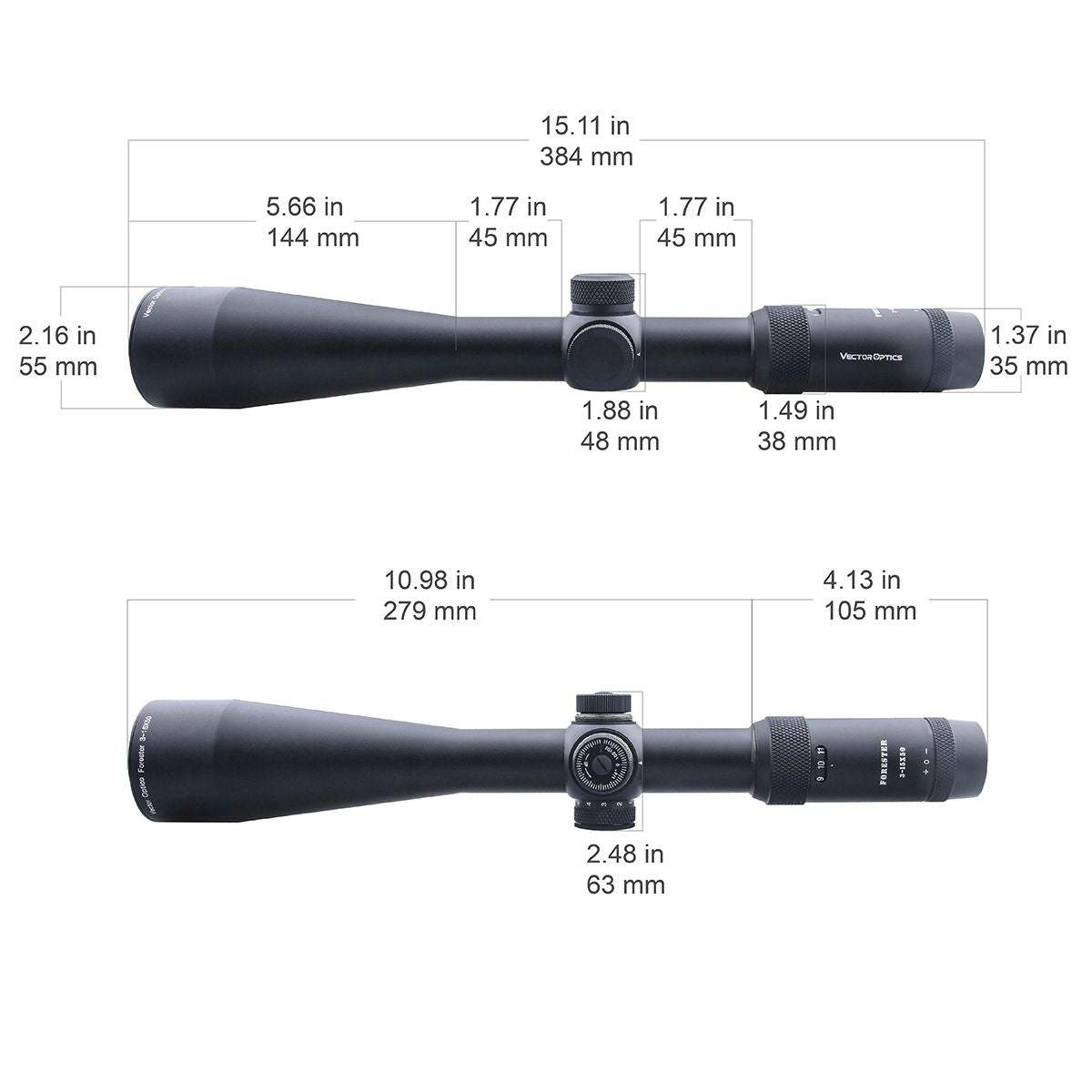 Vector Optics Διόπτρα τουφεκιού Forester 3-15x50SFP 