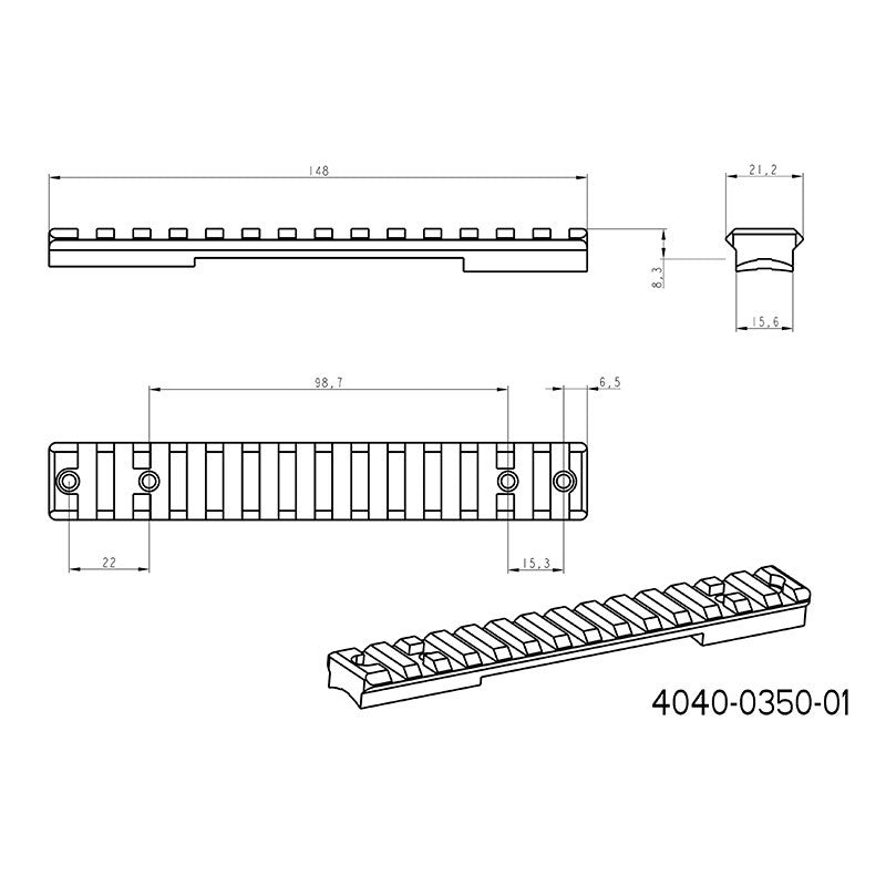 Howa 1500S ράγα picatinny 