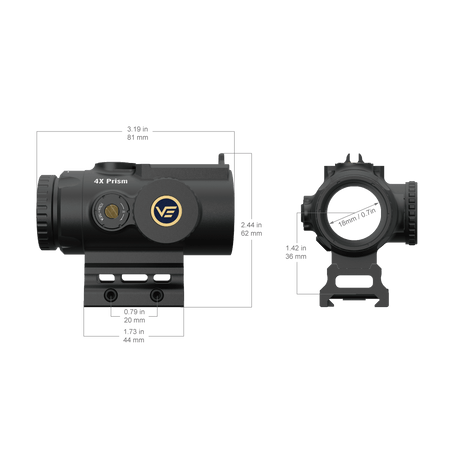 Vector Optics Paragon 4x24 ultra compact prism διόπτρα τυφεκίου