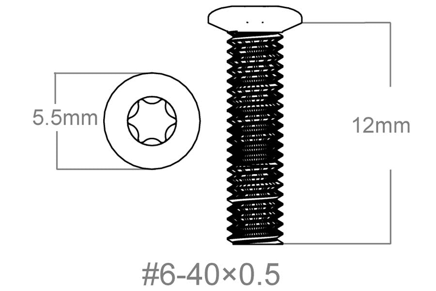 Σετ βιδών 3 τεμάχια | 6-40x0.5" [T10] 