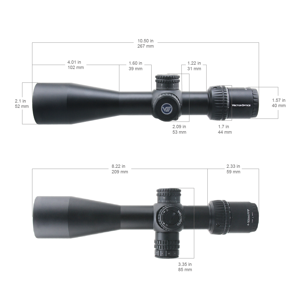 Vector Optics Veyron 4-16x44 IR Πρώτο Εστιακό Επίπεδο Φωτιζόμενο διόπτρα 