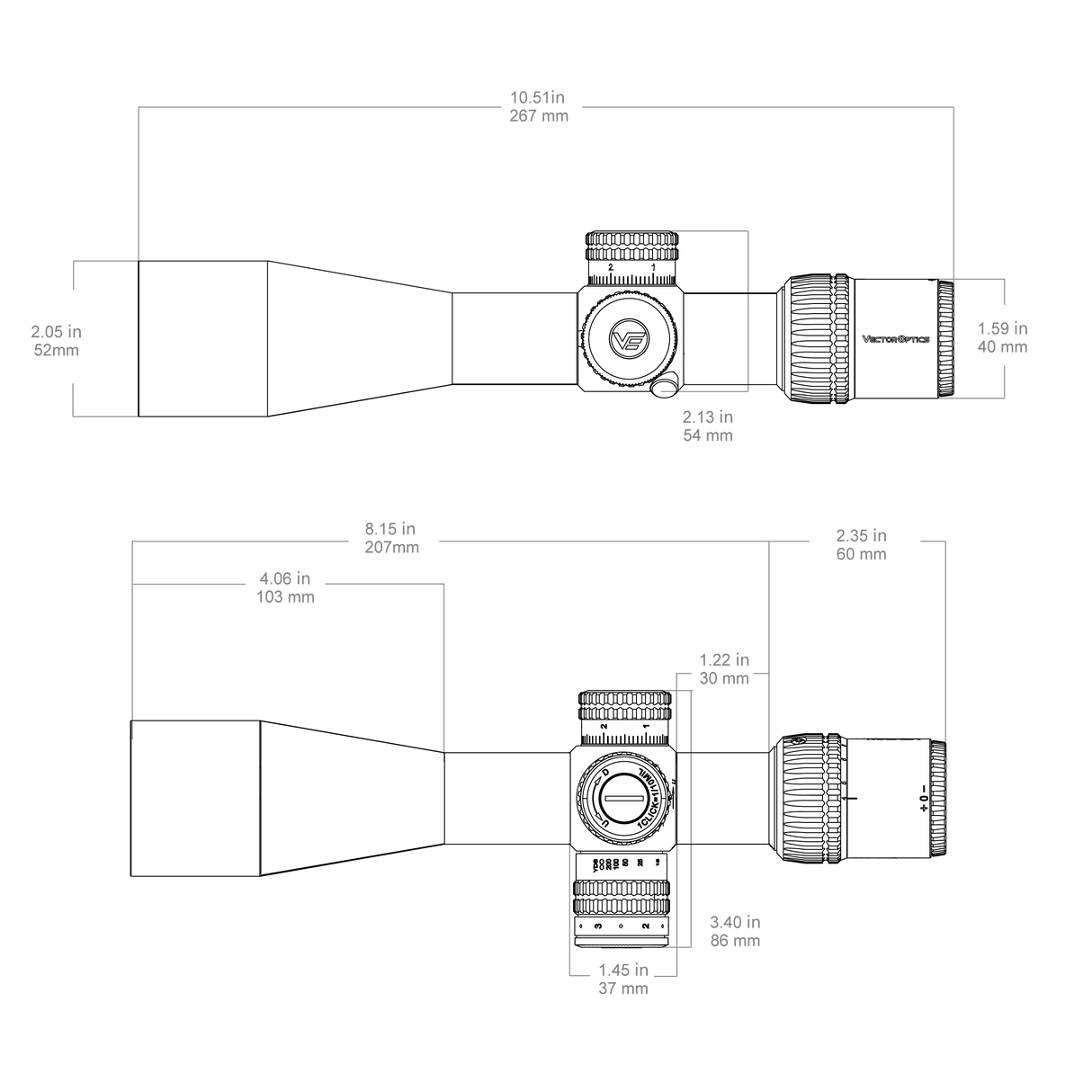 Vector Optics Σκοπευτικό τουφεκιού Veyron 4-16x44IR SFP compact 