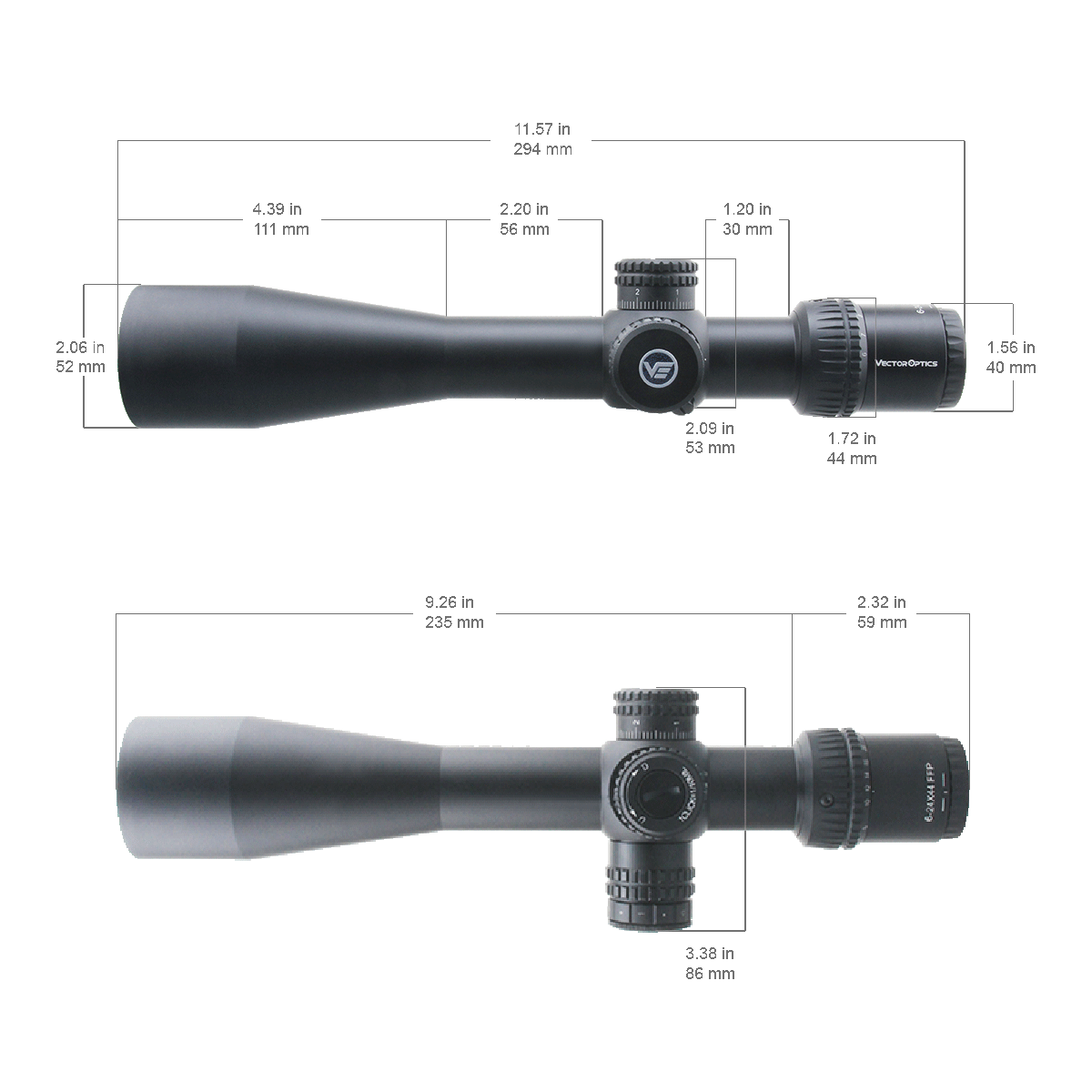 Vector Optics Veyron 6-24x44 IR Πρώτο Εστιακό Επίπεδο Φωτιζόμενο διόπτρα τουφεκιού 