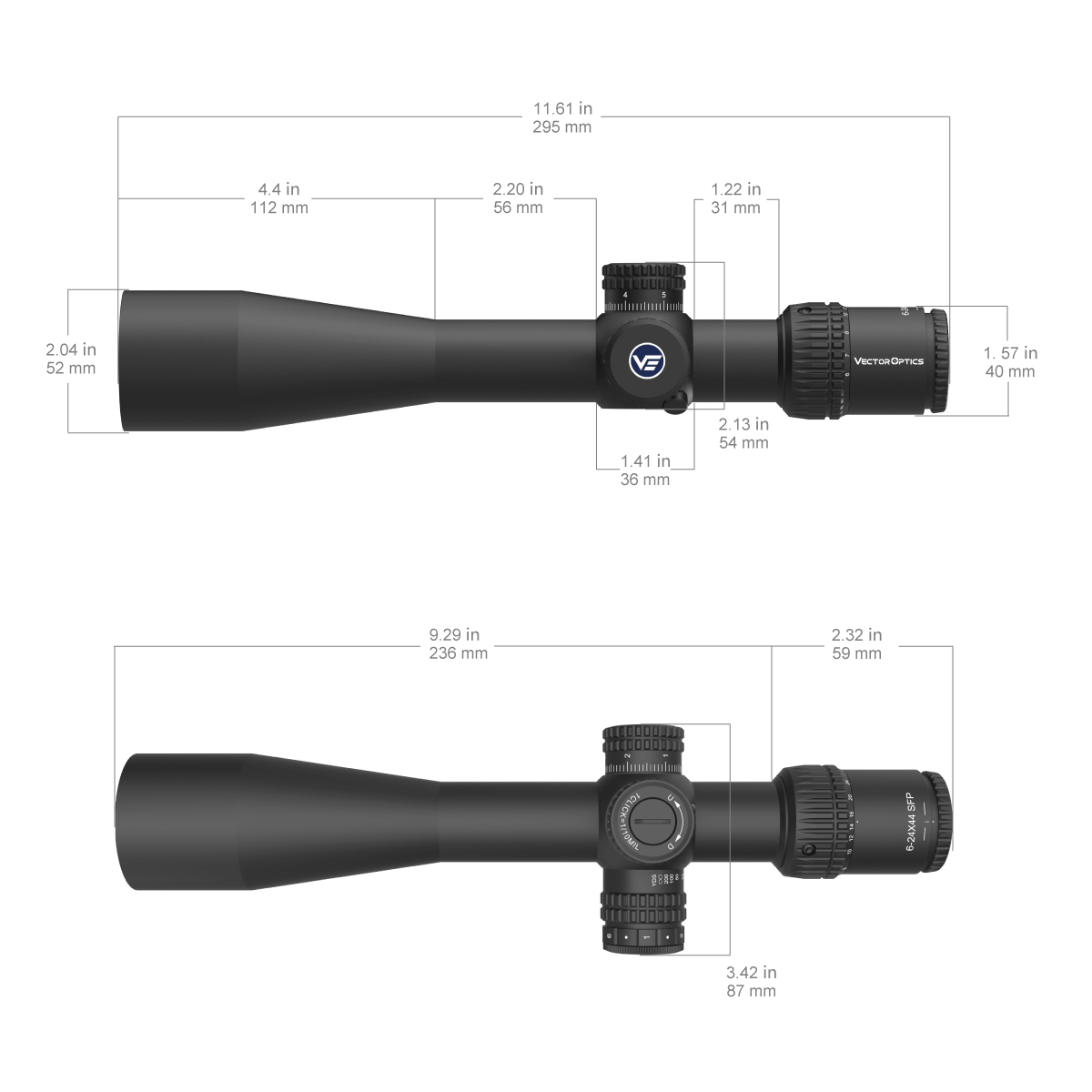 Vector Optics Σκοπευτικό όπλο Veyron 6-24x44IR SFP compact 