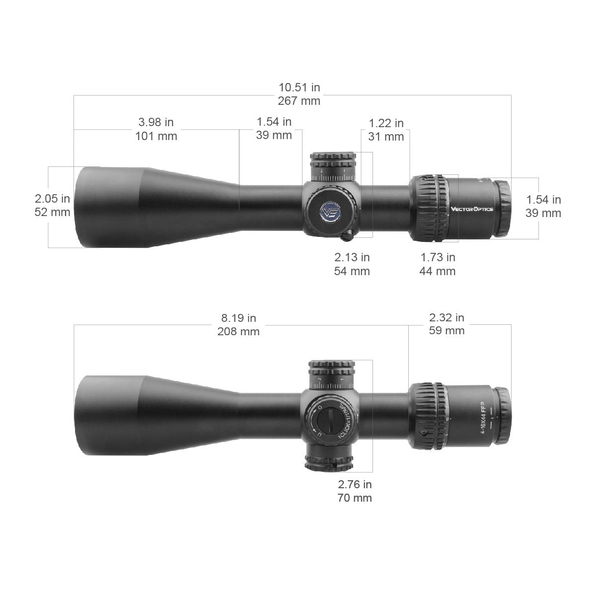 Vector Optics Σκοπευτικό όπλο Veyron 4-16x44 FFP 