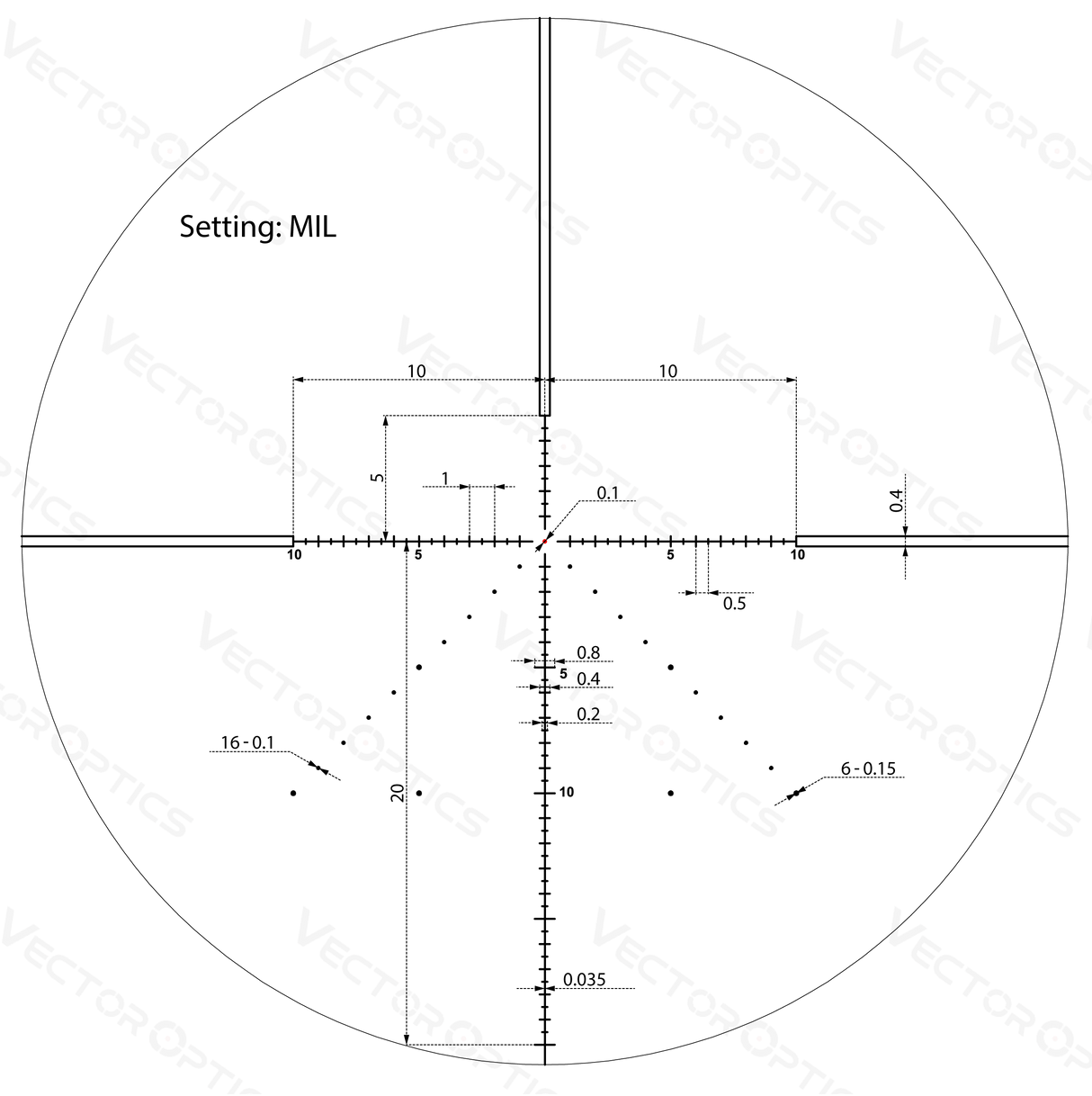 Vector Optics Veyron 4-16x44 IR Πρώτο Εστιακό Επίπεδο Φωτιζόμενο διόπτρα 