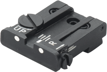 Ρυθμιζόμενο οπίσθιο σκοπευτικό for Glock [G17 G19 G26 & other] | white dots