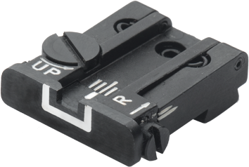 Ρυθμιζόμενο οπίσθιο σκοπευτικό για Glock [G17 G19 G26 & other] | λευκές γραμμές