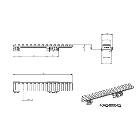 CZ 550 & CZ 557 ράγα Picatinny | Short