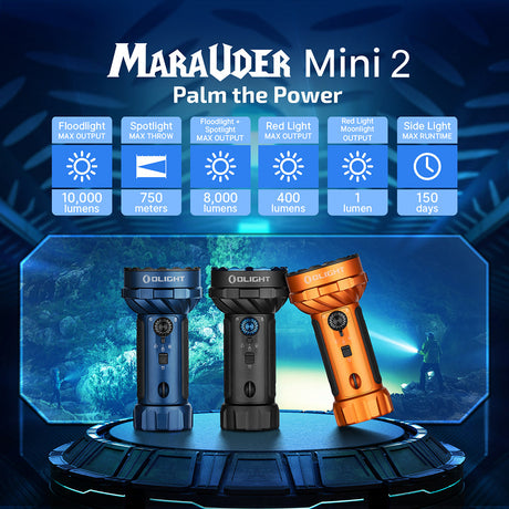 Olight Marauder 2 Mini | ισχυρός επαναφορτιζόμενος φακός | 10.000 lm