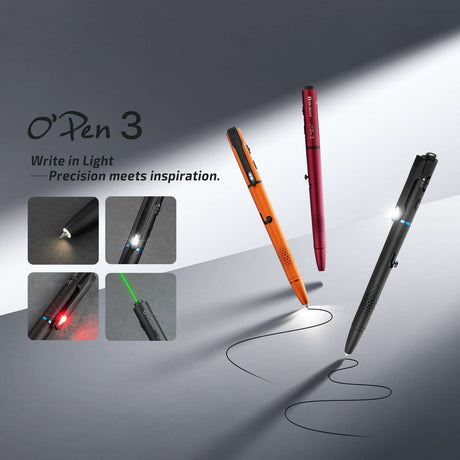 Olight O’Pen 3 | πολυλειτουργικός φακός-στυλό | 120 lm + πράσινο laser - Μαύρο