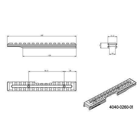 Brno ZKM 451 ράγα Picatinny [steel] | 16 mm